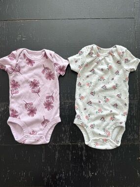 2 Carter's Floral 3 Month One Piece Bodysuits